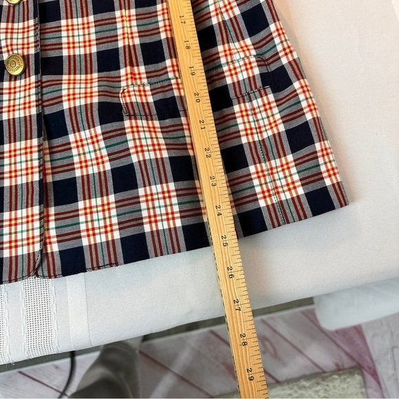 Vintage Liz Claiborne Red White navy blue Blazer Classic Suit Jacket size 8 P - Picture 3 of 8